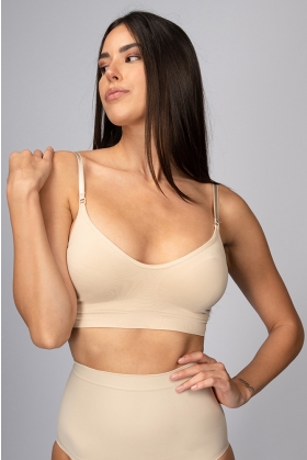 BOTCAM Reggiseno integrato con canotta alta per allattamento al seno Camisole  Brasieres 2 pezzi con 4 imbottiture sul petto delle donne nere, grigio., S  