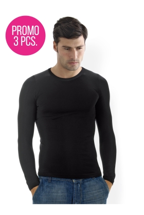 T-shirt Round Neck Long Sleeve - promo 3 pieces