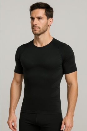 Ektor - Maglia uomo supporto posturale e sostegno discreto-Nero-S/M