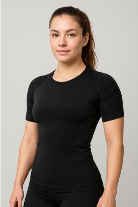 Ektor – Maglia donna con supporto posturale e sostegno discreto-Nero-S/M