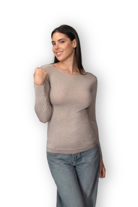 T-shirt Cashmere girocollo-natural-s/m