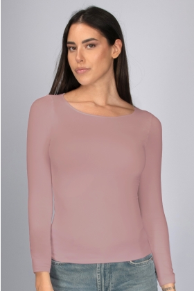 T-shirt Cashmere girocollo-Rose-S/M