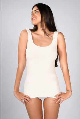 Canotta spalla larga Cashmere donna-Milk-S/M