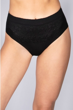 Slip effetto lucido - midi nero s/m