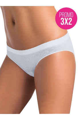 Slip effetto lucido - vita bassa PROMO 3X2-bianco-S/M