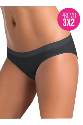 Slip effetto lucido - vita bassa PROMO 3X2-nero-S/M